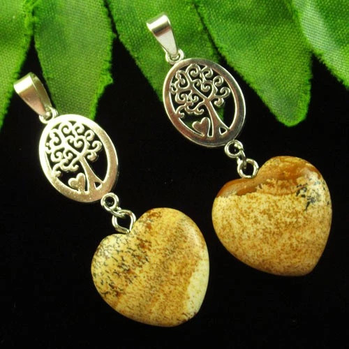 Подвески с камнем пейзажная яшма H73250