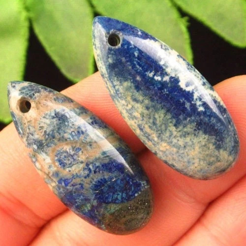 Подвески с камнем хризантемовая яшма H02916