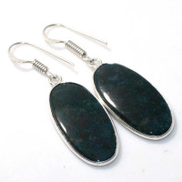 Серьги с камнем гелиотроп VIP-67564