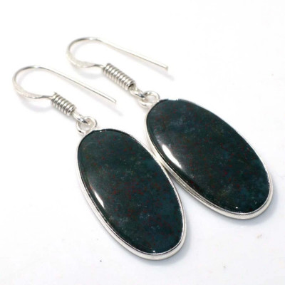 Серьги с камнем гелиотроп VIP-67564