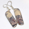 Серьги с камнем фарфоровая яшма WOW-4336