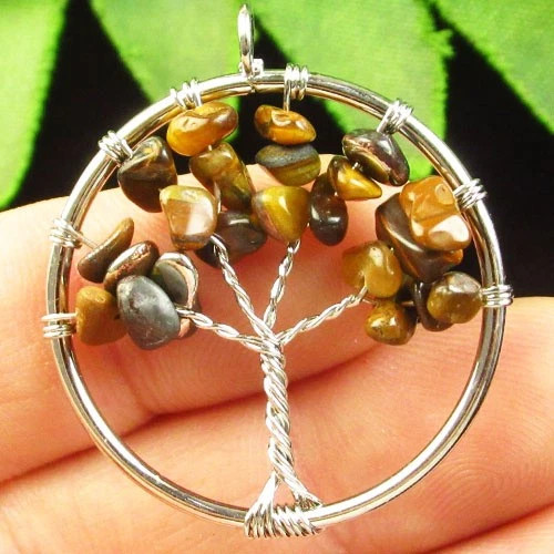 Подвеска с камнем тигровый глаз H79964