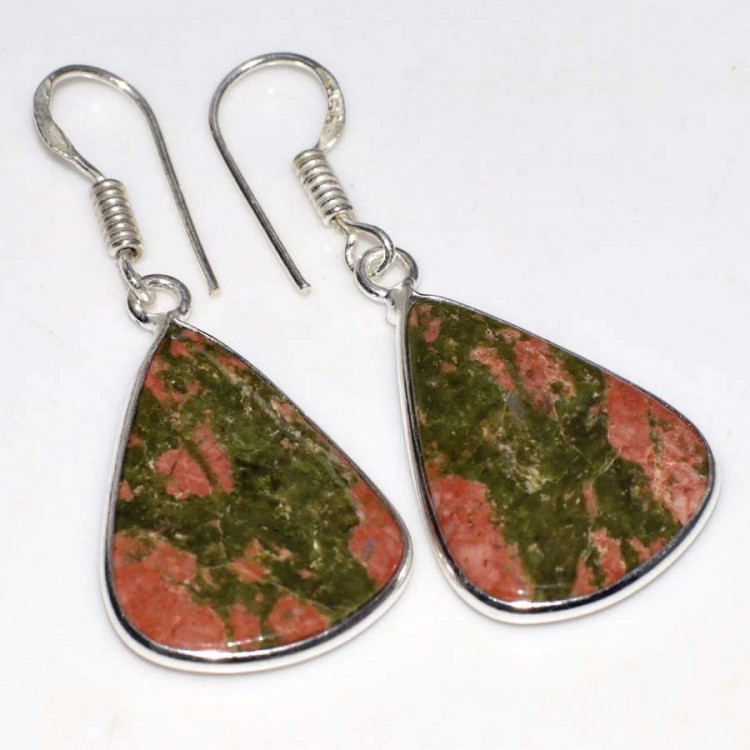 Серьги с камнем унакит YES-71287