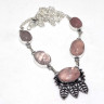 Ожерелье с камнем розовый кварц RR99161