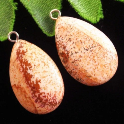 Подвески с камнем пейзажная яшма H66406