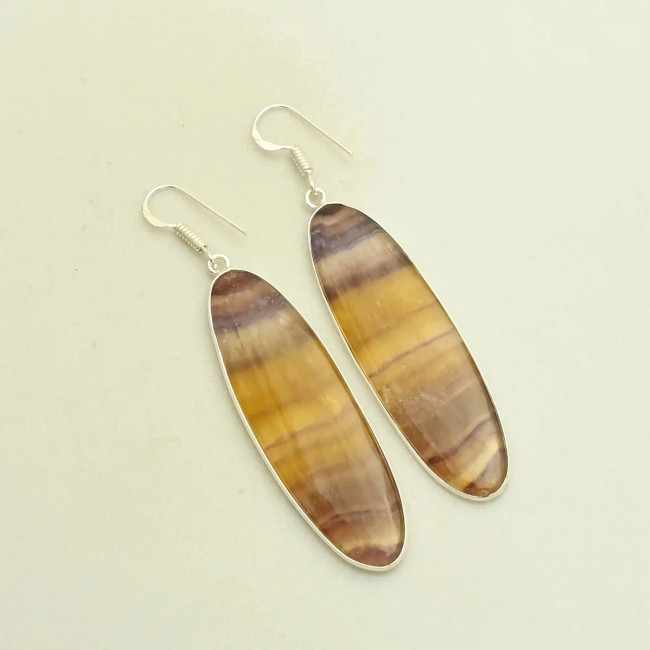 Сережки з каменем флюорит AE-71576