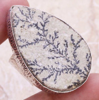 Кольцо с камнем дендрит псиломелан, 16.5 размер SB-51607