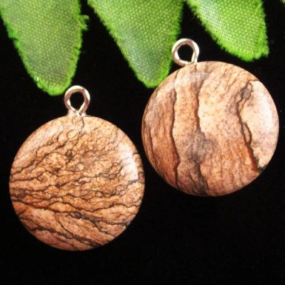 Подвески с камнем пейзажная яшма H66402