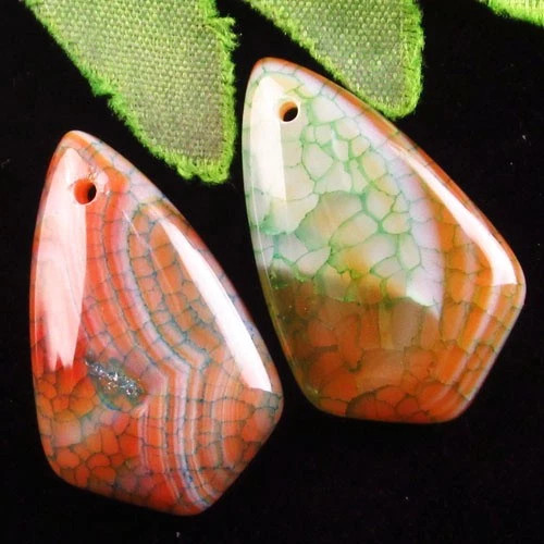 Подвески с камнем агат вены дракона H95304