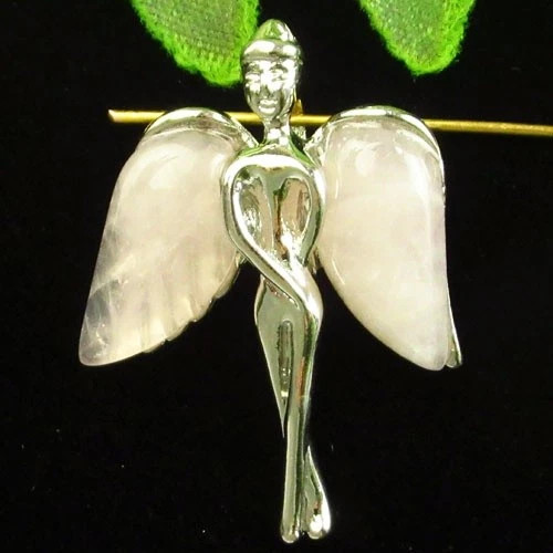 Подвеска с камнем розовый кварц H84021