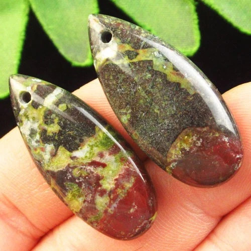 Подвески с камнем гелиотроп H10043