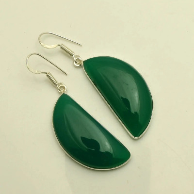 Серьги з камнем оникс AE-77074