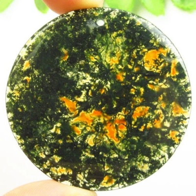 Подвеска с камнем моховой агат H51284