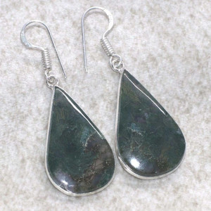Серьги с камнем моховой агат YES-20384