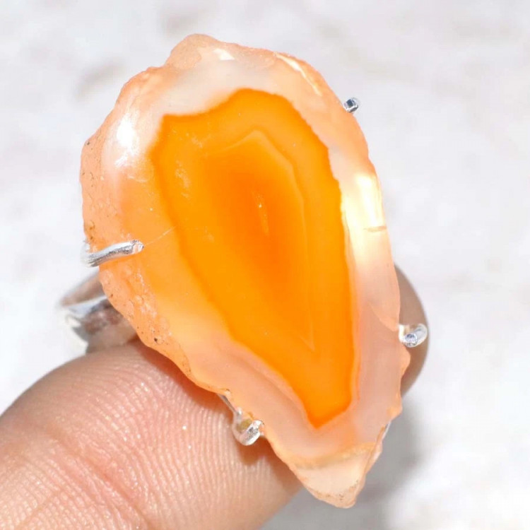 Кольцо с камнем друзовый агат, 18 размер YES-92436