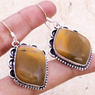Серьги с камнем мукаит SB-76093
