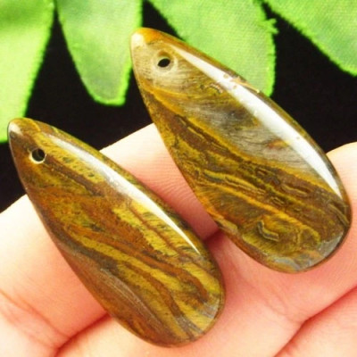 Подвески с камнем тигровый глаз H66747