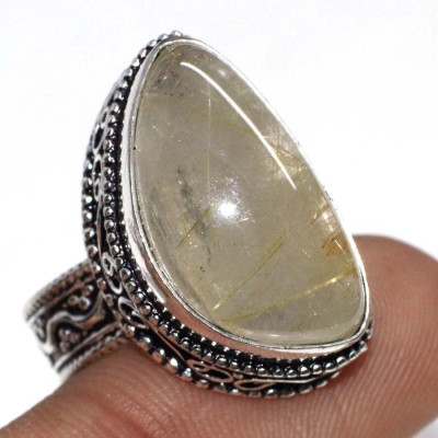 Кольцо с камнем рутиловый кварц, 18.5 размер YES-72033