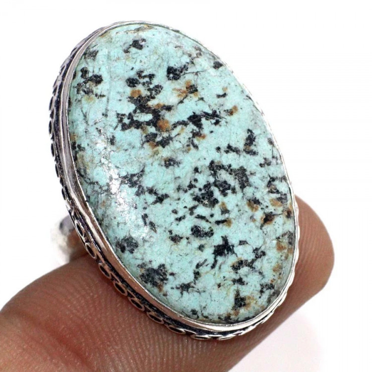 Кольцо с камнем африканская бирюза, 18 размер YES-59116