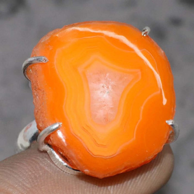 Кольцо с камнем друзовый агат, 17.5 размер YES-87310