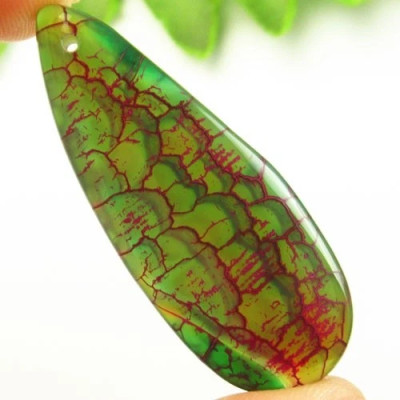 Подвеска с камнем агат вены дракона H84634