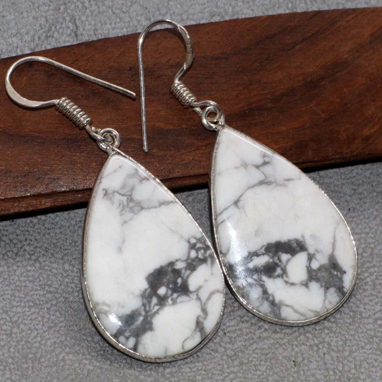 Серьги с камнем говлит YES-48838